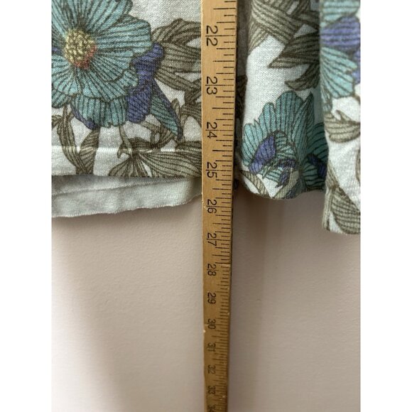 J. Jill Greens Floral Long Sleeve Top Cotton Blend Sweater Lightweight Size 1X - Picture 5 of 8